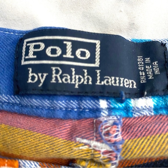 Polo Ralph Lauren Madras Shorts Mens 32 India Madras Cotton Plaid Vintage Preppy - Picture 5 of 9